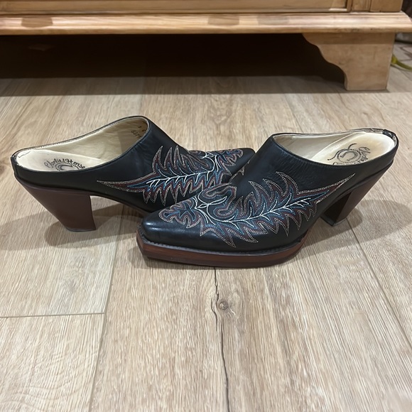 Charlie 1 Horse Womens Size 6 Lucchese Western Mule Boots / Clogs Square Toe - Picture 10 of 16